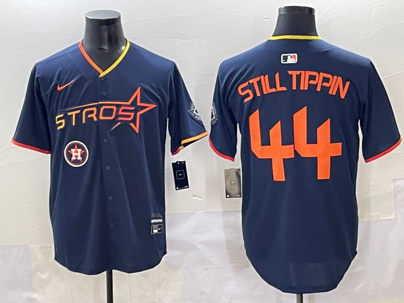 Men 2025 Houston Astros #44 Still Tippin Blue Three generations Joint Name Nike MLB Jersey style 11